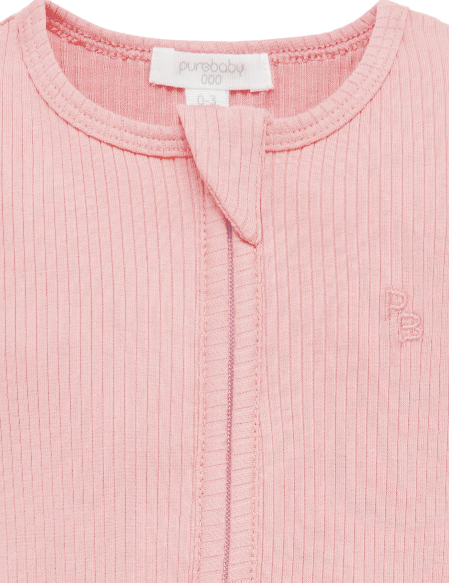 Dusty Rose Rib Zip Growsuit