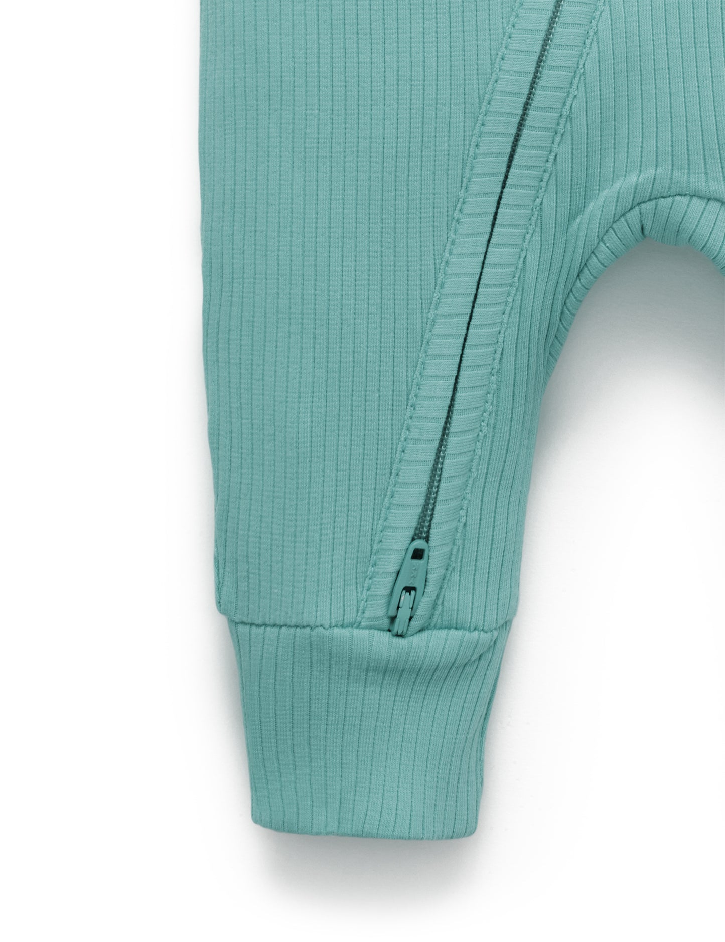 Moss Green Rib Zip Growsuit