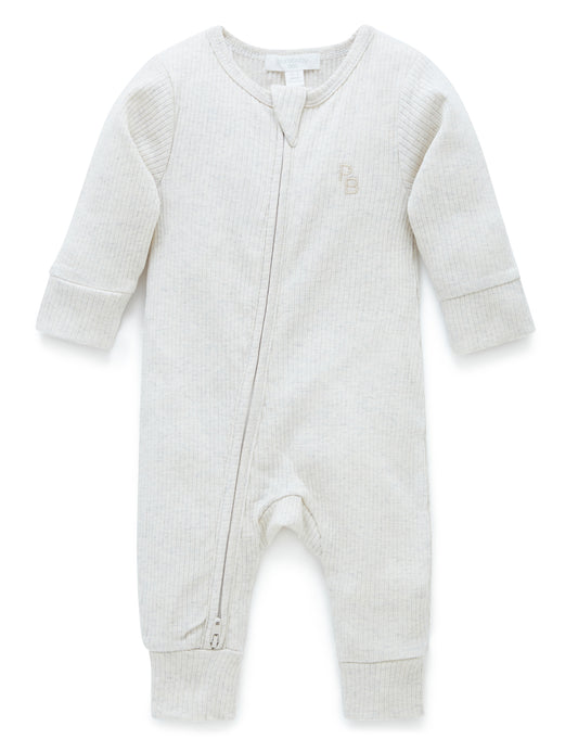 Wheat Rib Zip Growsuit